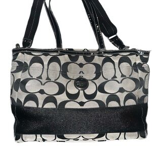COACH Signature Tote Bag  in Gray and Black